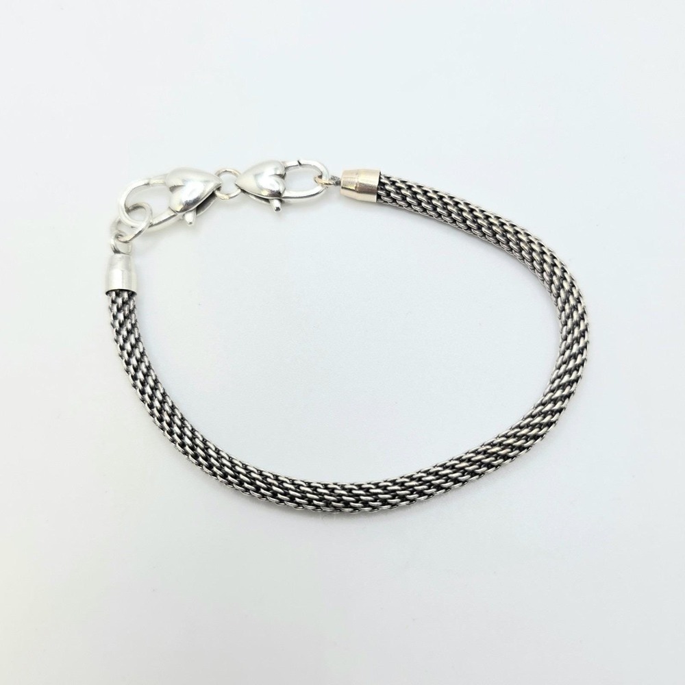 BRIGHTON 'Beverly Glam' Mesh Bracelet 'Add A Charm' Silver Plate 7.5" FREE $HIP!
